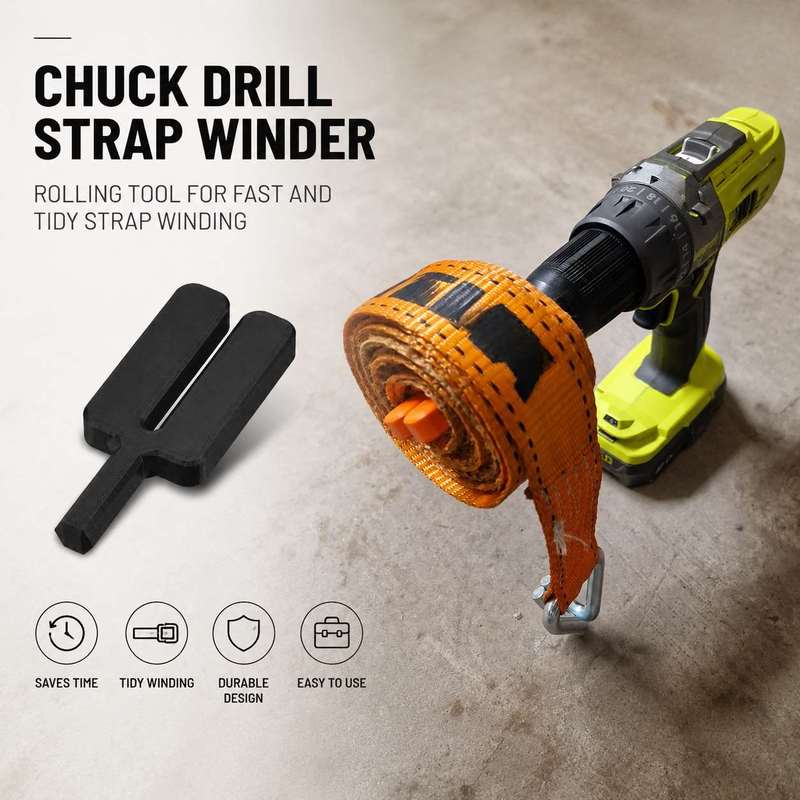 Tools For Woodworking Workshop - 13mmチャックドリルストラップワインダー、コードレスドリルラチェットタイダウンローリングツール、ワークショップ巻き取りアクセサリー