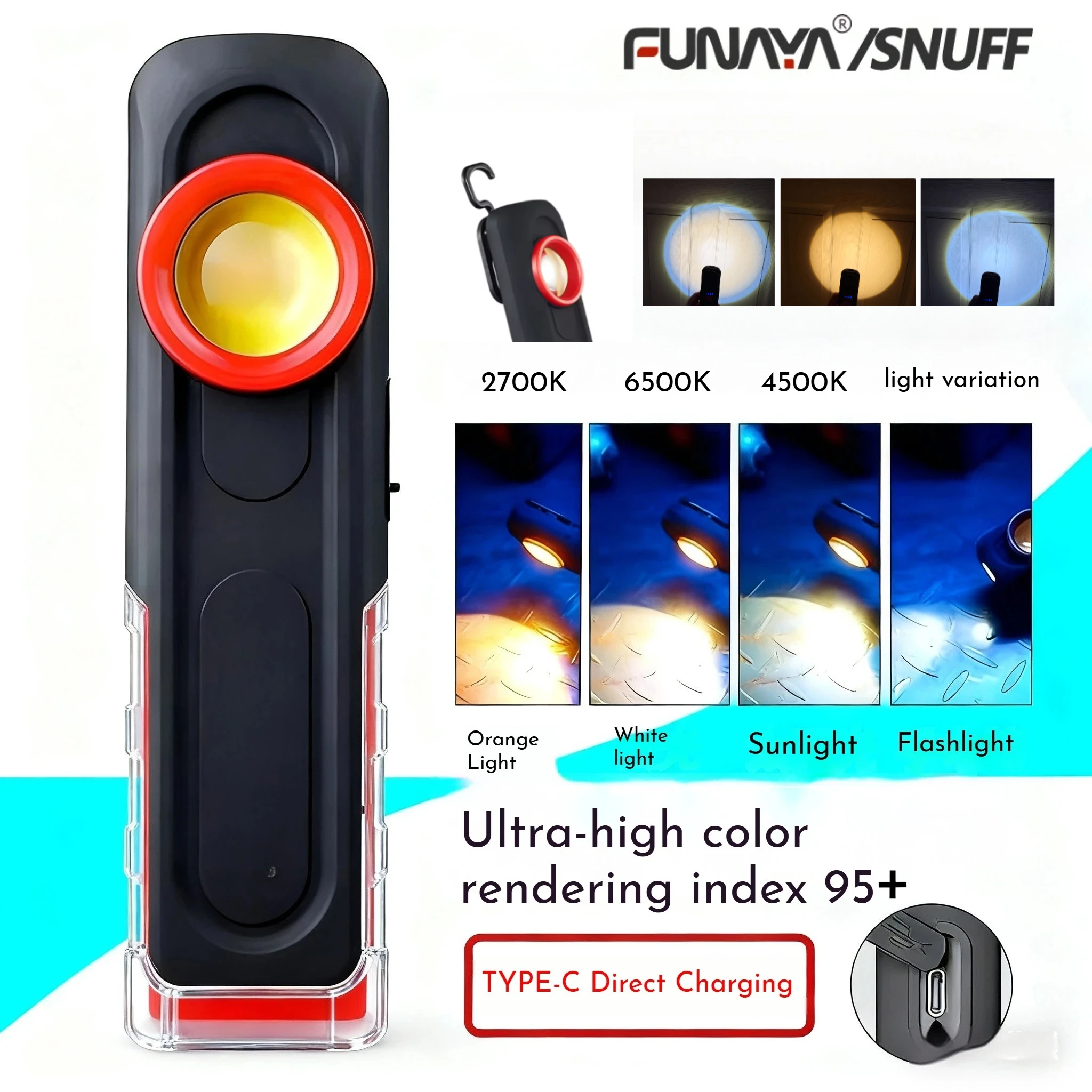 Tools Work - FUNAYA ポータブル懐中電灯 車体整備ツール 車塗装仕上げランプ スワール検査 磁気グリップ